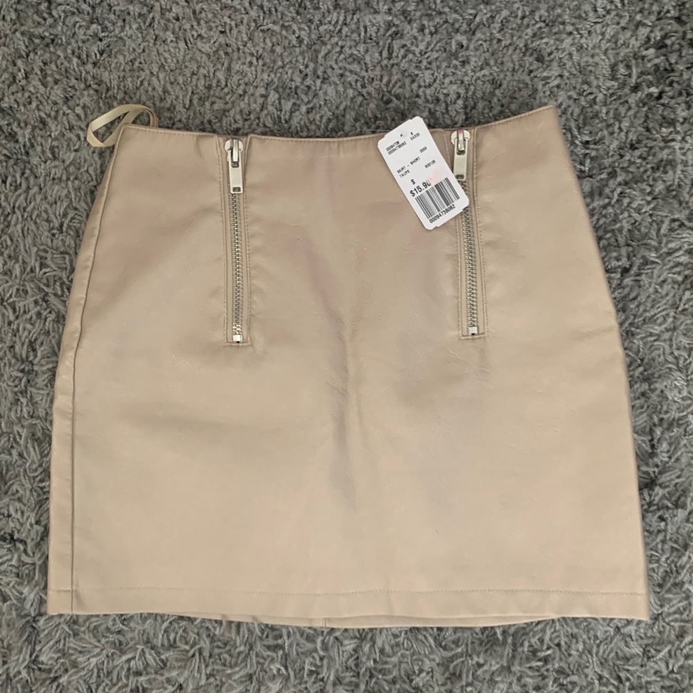 Tan mini skirt